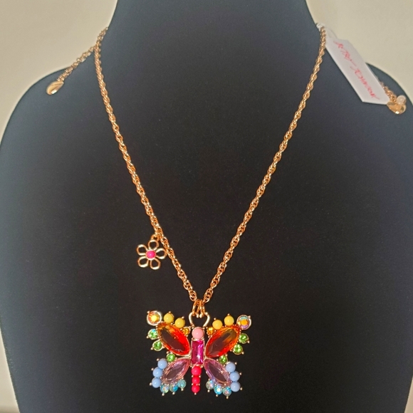 Betsey Johnson Rainbow Butterfly Necklace - Picture 3 of 10